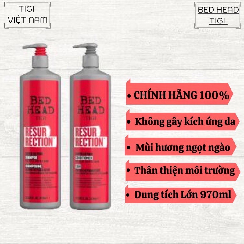 [CHÍNH HÃNG] Cặp Dầu gội TIGII Đỏ Số 3 970ml [Mẫu mới]