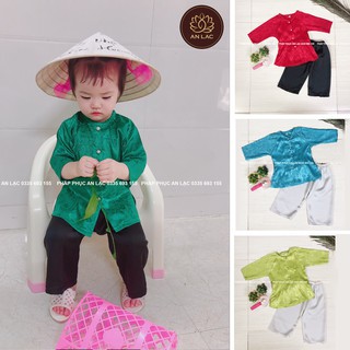 Đồ bà ba cho bé gái thiết kế AN LẠC FASHION, bộ áo và quần lụa gấm cao cấp mềm mịn, thoáng mát