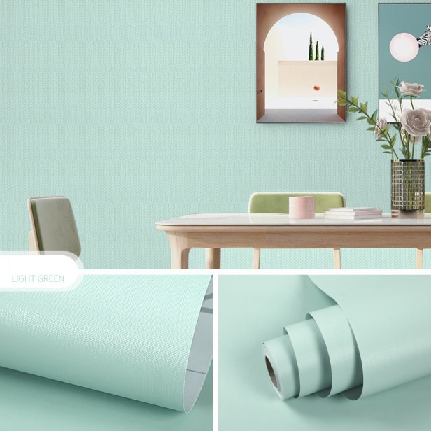 10m Giấy dán tường một màu [GIÁ Sỉ] - 10m decal dán tường màu trơn có keo sẵn thời thượng