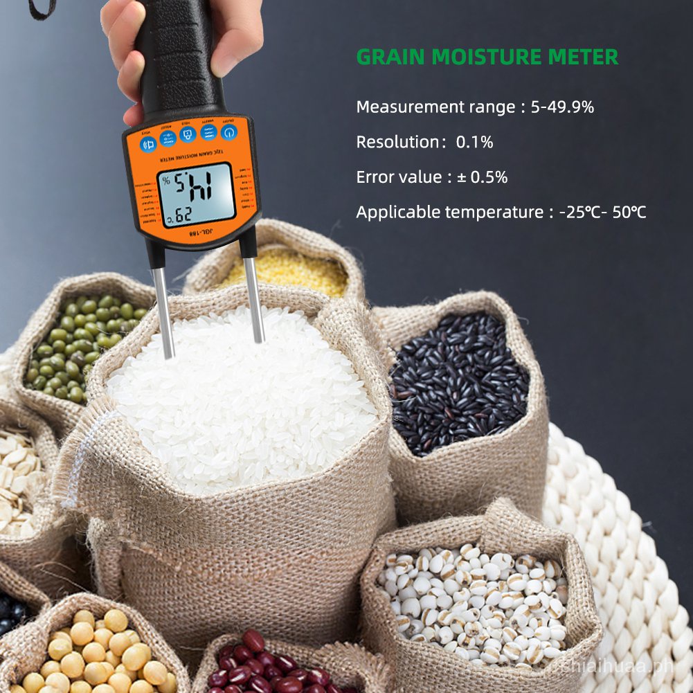 Máy Đo Độ Ẩm Kỹ Thuật Số Ngũ Cốc 0.1% Độ Chính Xác Cao Ngô Gạo Hạt Cà Phê Nhiệt Độ Độ Ẩm Độ Ẩm Máy