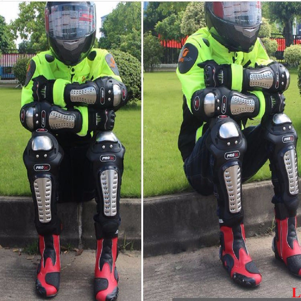Bộ giáp inox bảo vệ chân tay đi xe máy