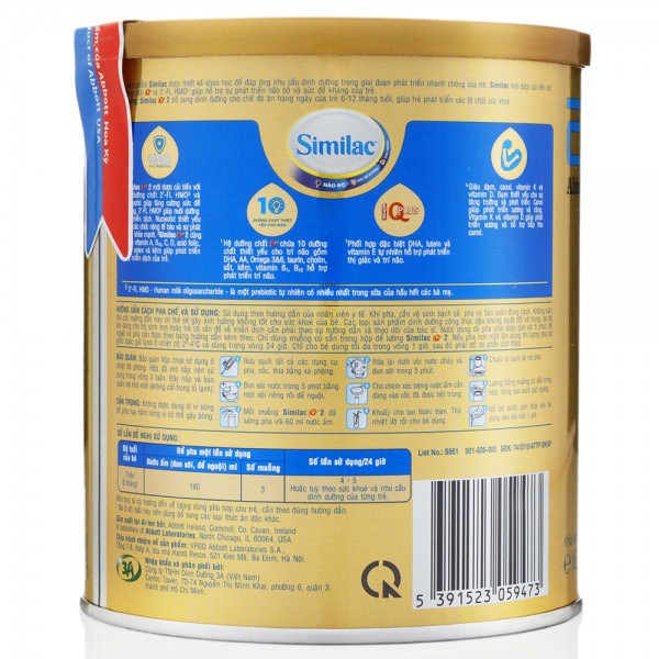 Similac IQ 2 (HMO) hương vani 400g (6 - 12 tháng) - Mới