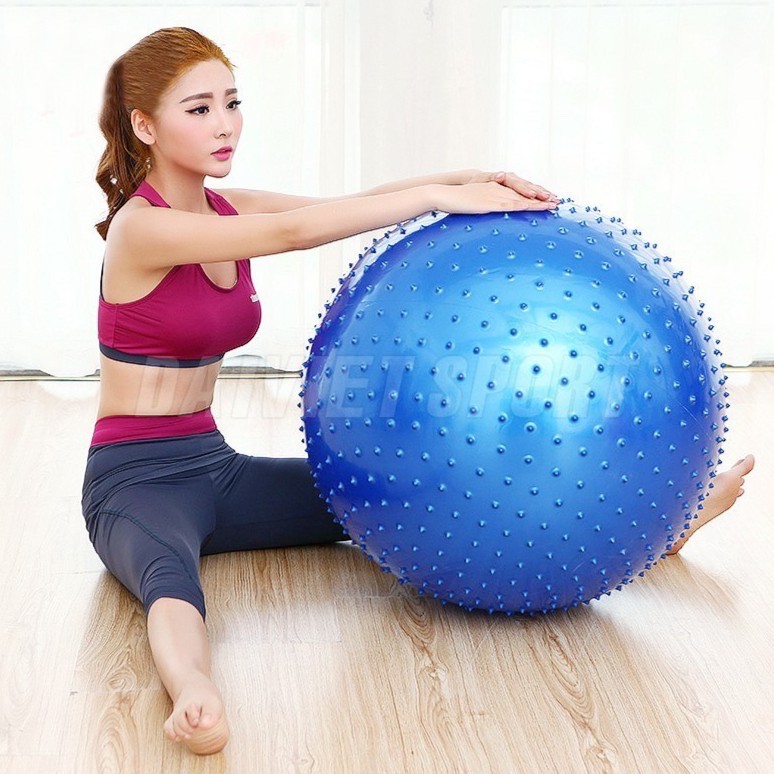 Bóng Tập Yoga gai 75cm loại dày - Tặng Bơm bóng