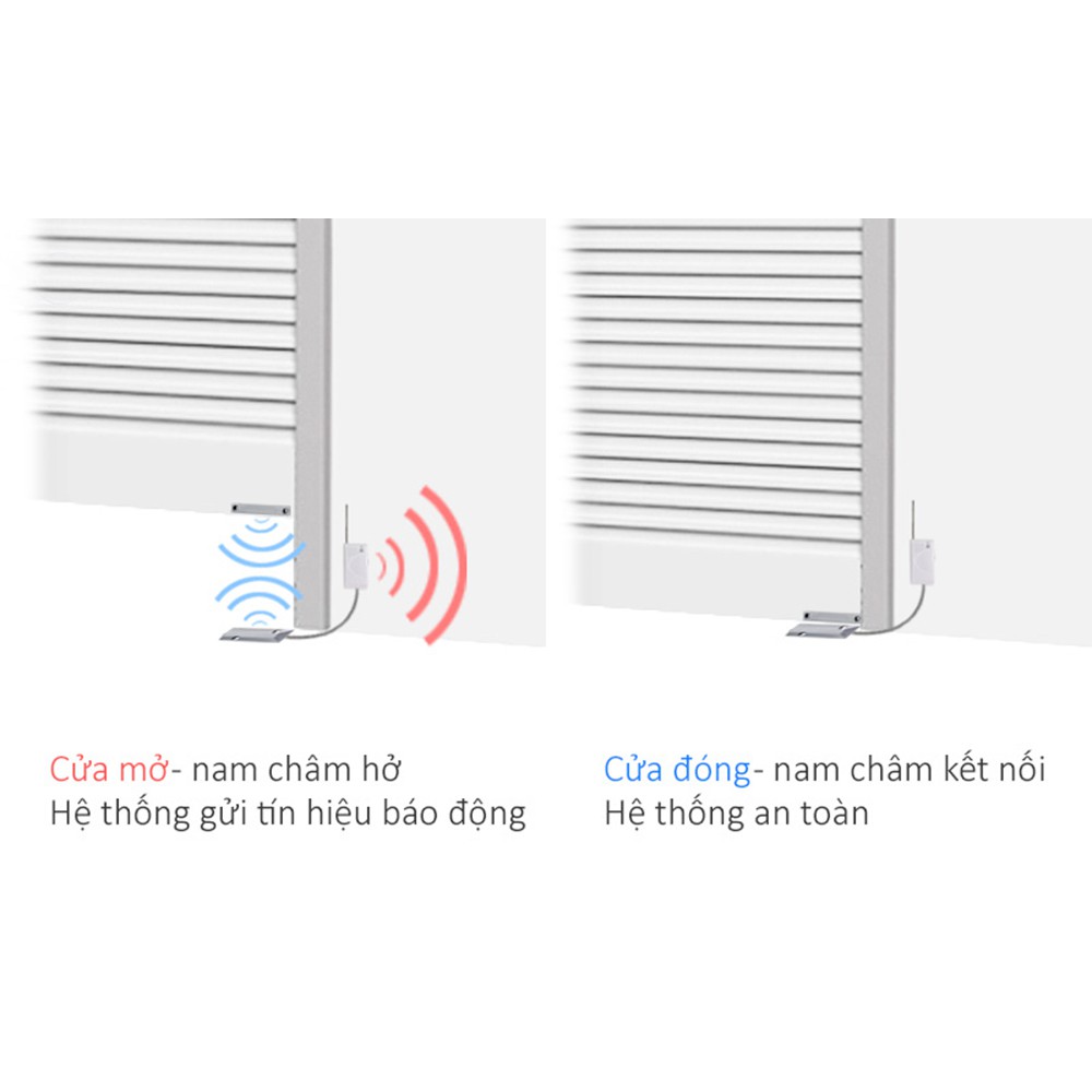 Cảm biến cửa từ phát hiện cửa cuốn mở không dây GSK-21CW – Hàng nhập khẩu