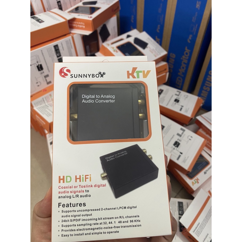 Bộ Audio Converter  chuyển đổi âm thanh quang ra Anolog Audio R/L  Sunny Box