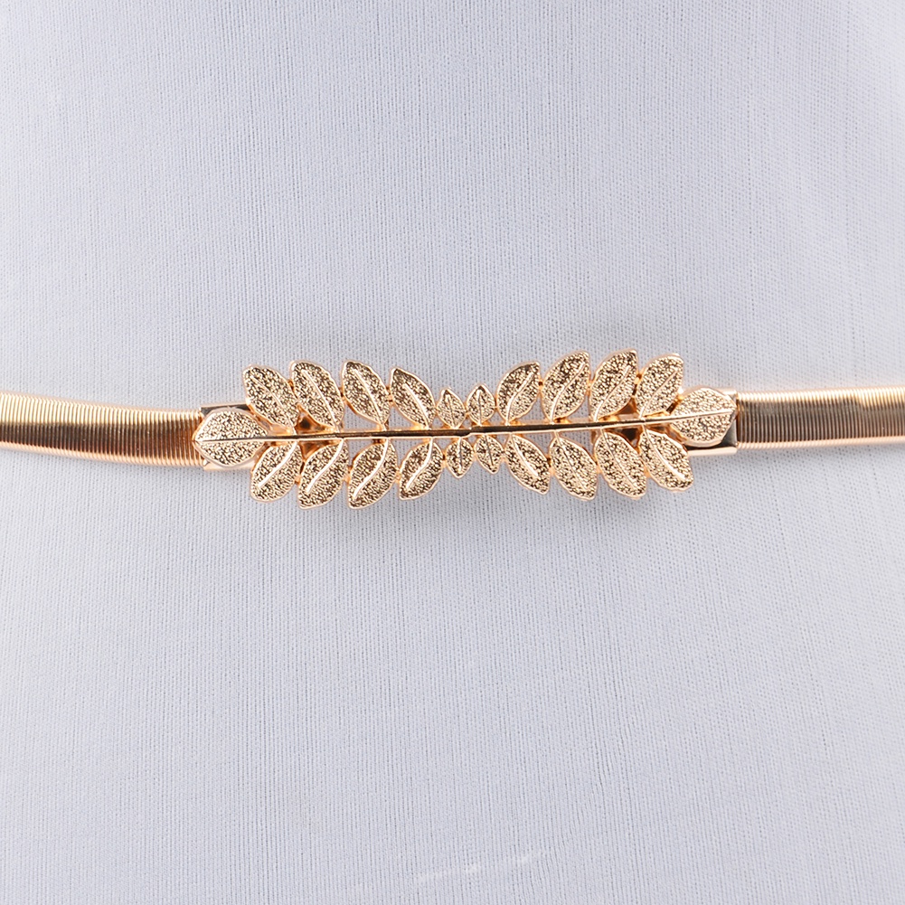 Thắt Lưng Co Giãn Mặt Hoa Lá/Hình Lá Bằng Kim Loại Thời Trang Cho Nữ