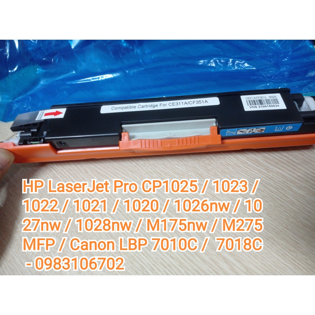 Hộp mực màu Xanh cho máy in lazer màu HP LaserJet Pro CP1025 1026nw 1027nw 1028nw M175nw M275 MFP Canon LBP 7010C 7018c