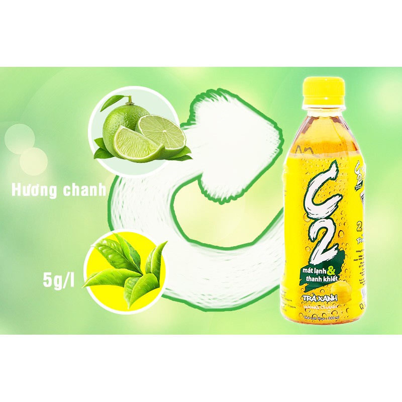 Trà chanh C2 đủ vị - Đào, táo, chanh - 230ml - Thùng 24 chai