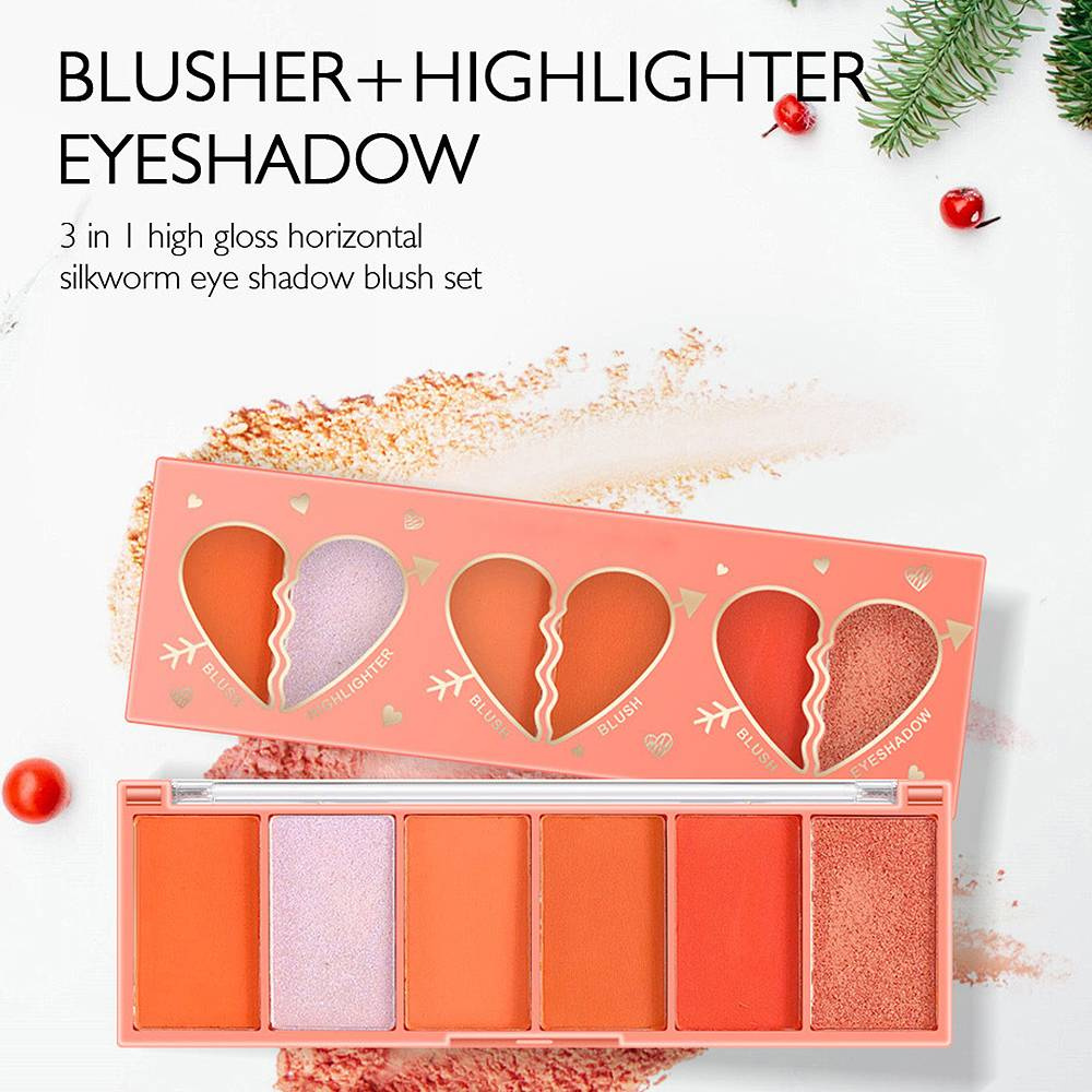 6 Color Orange Series Eyeshadow Blush Matte Pearlescent Eye Shadow Pigment Eye Shadow Palette Makeup Cosmetics Face Blush