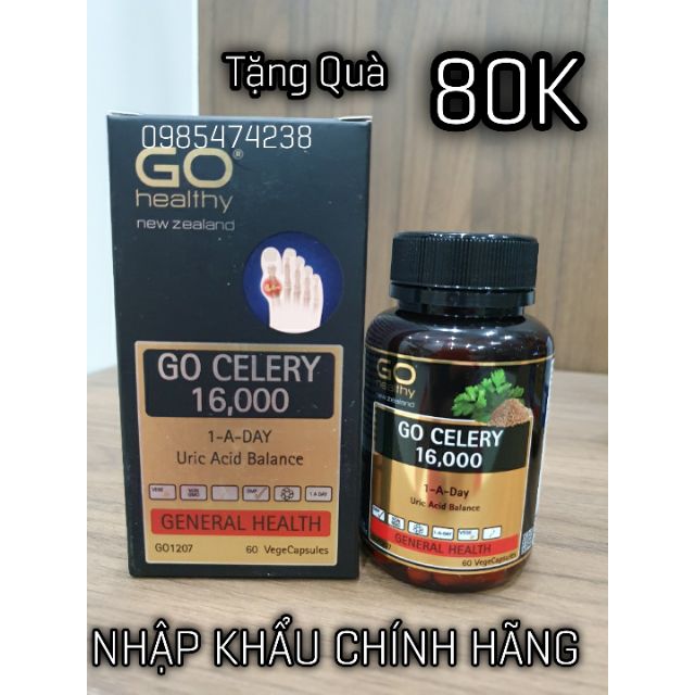 (BẢO HÀNH CHÍNH HÃNG) Viên uống phòng bệnh gút, giúp giảm sưng đau do Gout -Viên gút GO CELERY 16000mg_60 viên gout