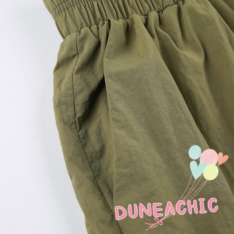 DUNEA Áo Khoác Cardigan Tay Dài &amp; Quần Short Nữ Màu Trơn