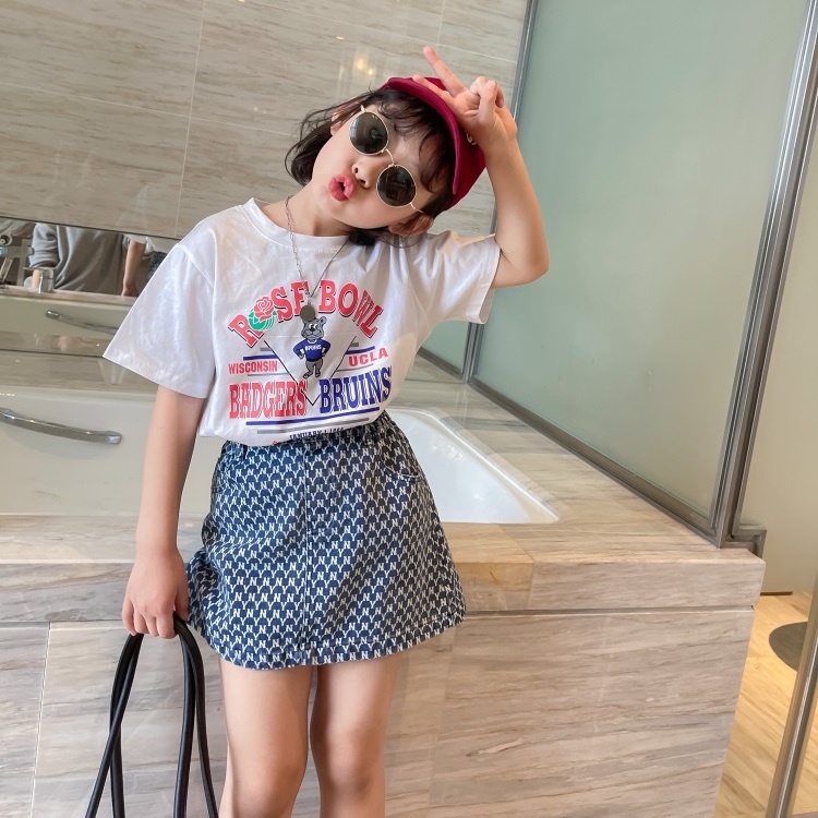 Hàng Mới Về Đầm Denim Chữ A Dáng Ngắn In Họa Tiết Thời Trang Mùa Hè Xinh Xắn Cho Bé Gái T5