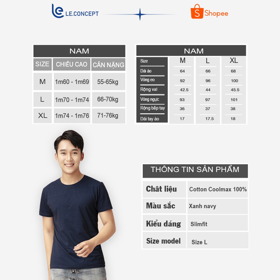 BST áo thun trơn nam 5 màu megane LE.CONCEPT chất liệu cotton 100% cao cấp, chuẩn form, nam tính - HOT NHẤT 2021 | BigBuy360 - bigbuy360.vn