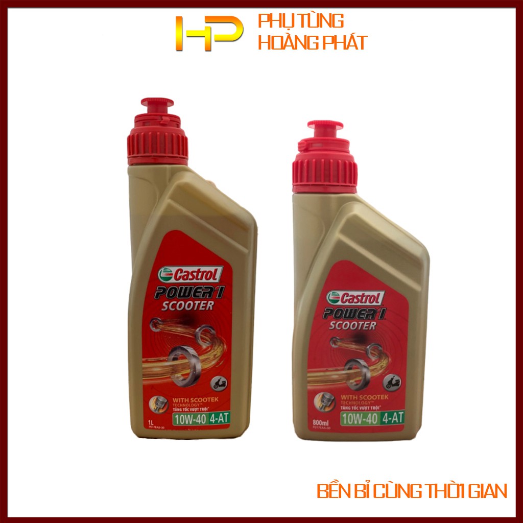 [Chính hãng] Dầu nhớt xe ga Castrol Power 1 Scooter 10W40 4AT dung tích 800ml - 1L