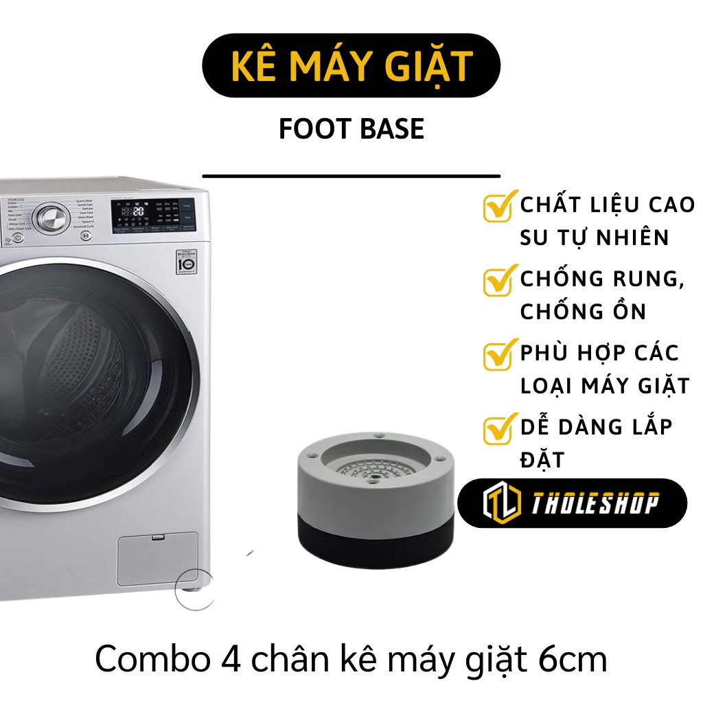 Đế Kê Máy Giặt - Combo 4 Miếng Chân Máy Giặt Chống Ồn, Chống Rung 6cm 9722