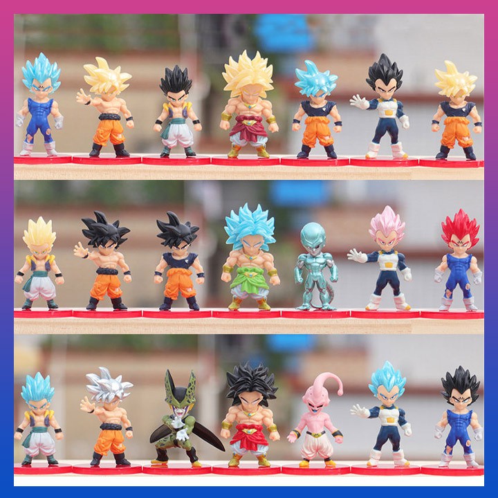 Bộ sưu tập 21 nhân vật Dragon Ball 7 viên ngọc rồng cao 5cm, chất liệu nhựa PVC không mùi, tặng kèm chân đế