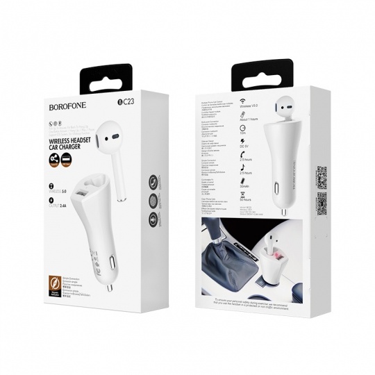 Tai nghe bluetooth Đơn Borofone BC23 chính hãng kèm cóc sạc xe hơi, âm thanh siêu hay, tai nghe không dây cho điện thoại