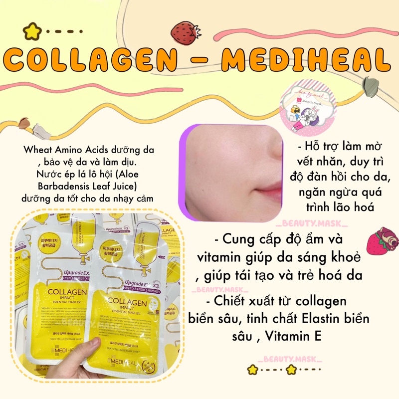 ✨ Mặt nạ collagen dưỡng ẩm dưỡng sáng da Mediheal Hàn Quốc