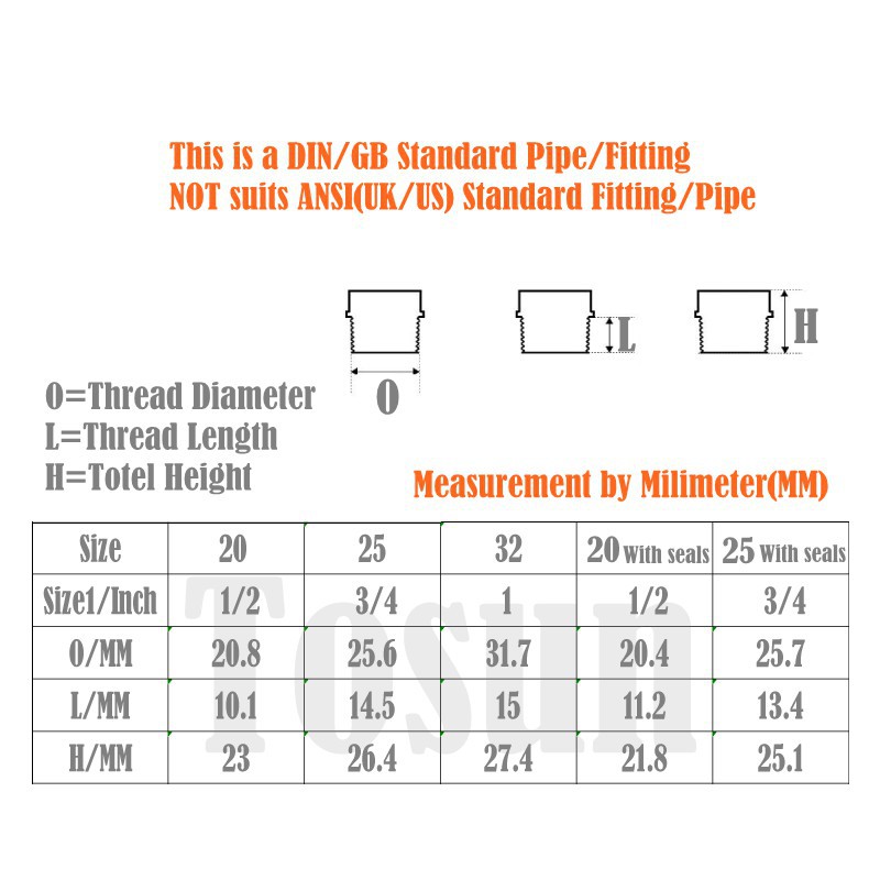 5 Đầu Nối Ống Nước Bằng Nhựa Pvc 20mm 25mm 32mm