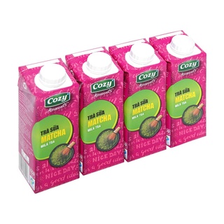 Thùng 24 hộp 225ml trà sữa cozy vị matcha/ đào