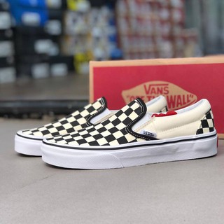Giày Vans Nữ 🔴FREESHIP🔴 Giảm 50k Khi Nhập Mã [VANSREAL] Giày Vans Chính Hãng Slip On Checker Board Chuẩn Auth - Caro