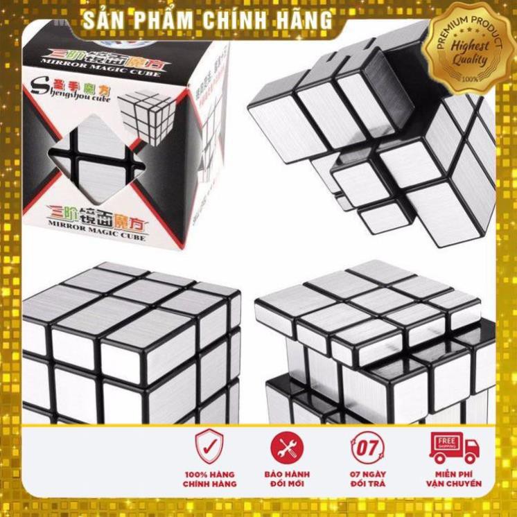 [SALE30% - FREESHIP] Đồ chơi Rubik Shengshou Mirror Bump màu bạc/vàng ĐỒ CHƠI CAO CẤP KHÔNG CHÌ