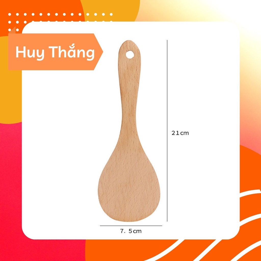 Thìa, Muỗng (Vá) Xới Cơm Bằng Gỗ Không Chống Dính Lắm, Đẹp Bền