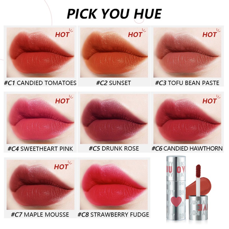 Son Lì 8 Màu Tùy Chọn Lâu Trôi Chống Dính Không Thấm Nước