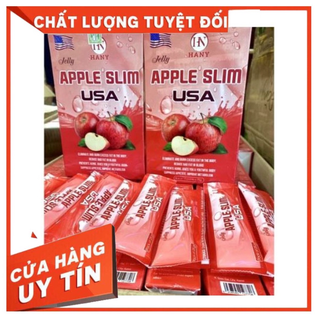 THẠCH TÁO HỖ TRỢ GIẢM CÂN DA APPLE SLIM 10 GÓI -  1 hộp 10 gói x 25gr - Hàng Chính Hãng