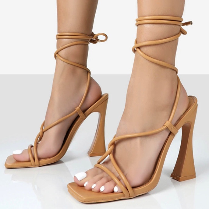 Giày Cao Gót Da Hở Ngón Size 36-43 Inch Thời Trang Cho Nữ 4.13 Inch