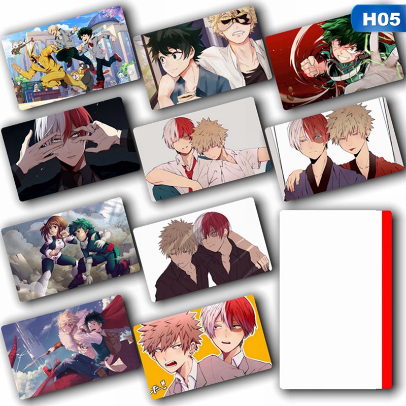 Boộ 10 tấm thẻ trang trí in hình nhân vật trong My Hero Academia