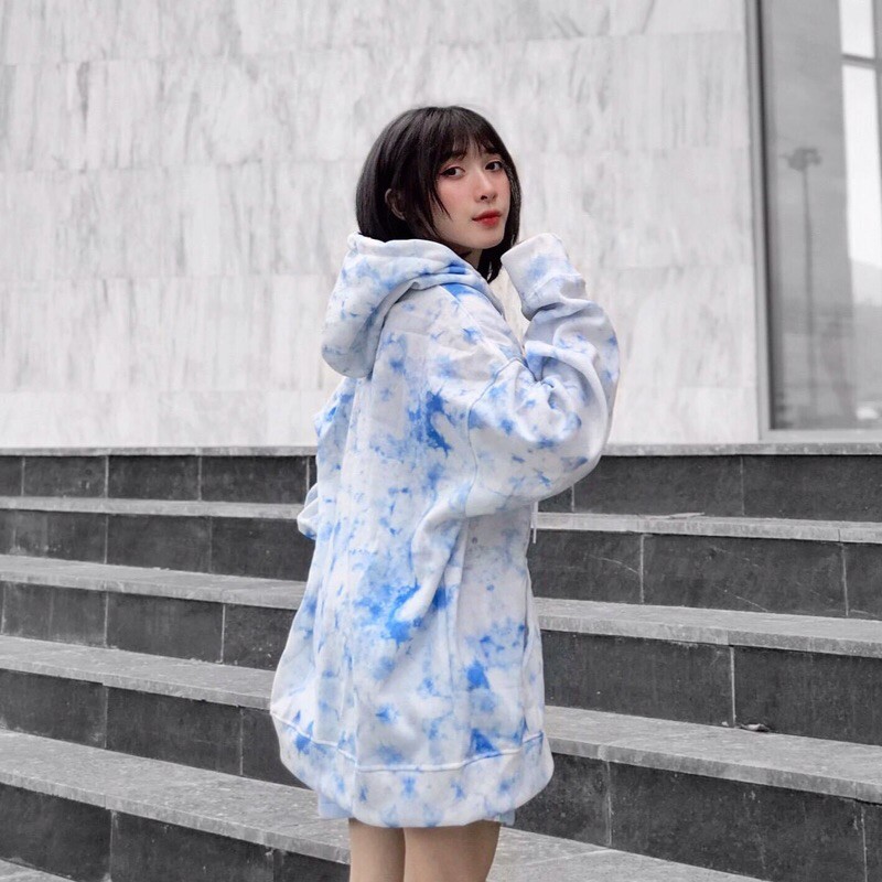Áo Khoác Hoodie Zip Loang Màu 3D Ảnh Thật