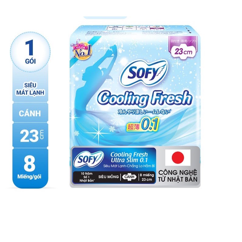 Băng vệ sinh Sofy Cooling Fresh mỏng cánh 23cm gói 8 miếng