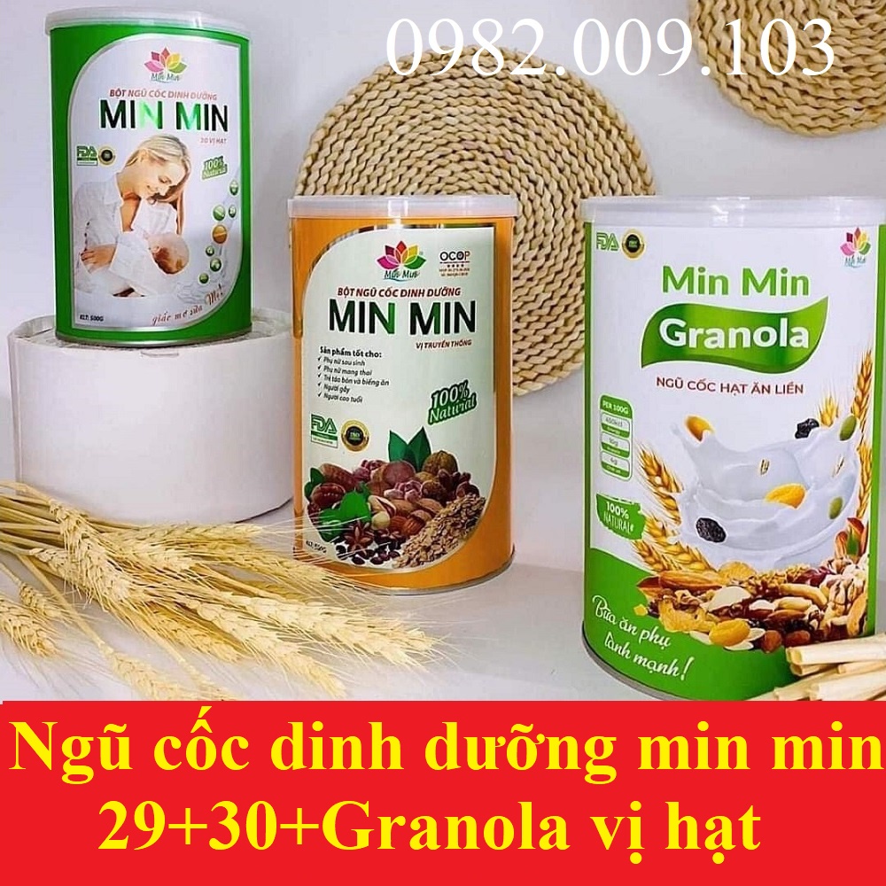 ngũ cốc min min granola ngũ cốc hạt ăn liền [MINMIN GRANOLA HỘP 500G]