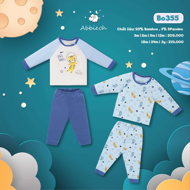 Abbieoh - Bộ dài tay thu đông co dãn thời trang cho bé trai gái ( bé 0-3 tuổi)