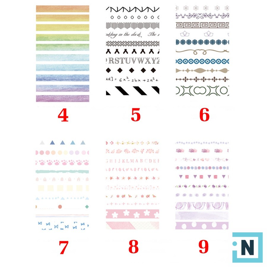 [Giá Sỉ Từ 3 Set] Set 10 Cuộn Washi Tape K195 Bốn Mùa Xinh Xắn