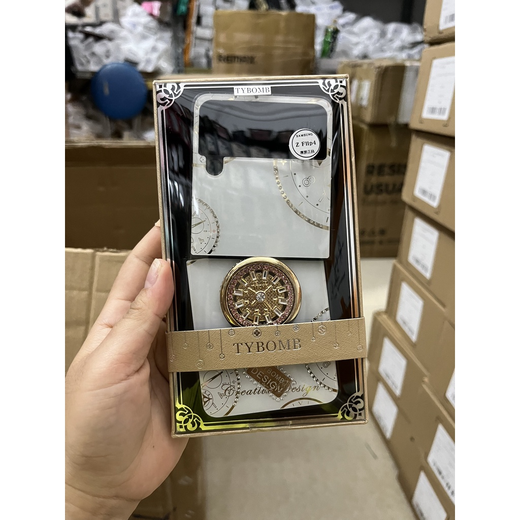CHÍNH HÃNG  Ốp TYBOMB TIME ĐỒNG HỒ KÈM IRING lưng gương kính chống va đập, xước SAMSUNG ZFLIP ZFOLD Z FLIP Z FOLD 4 3
