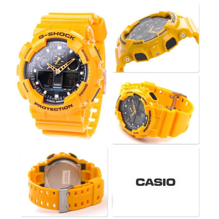 Đồng hồ nam dây nhựa G-SHOCK Casio chính hãng Anh Khuê GA-100A-9ADR