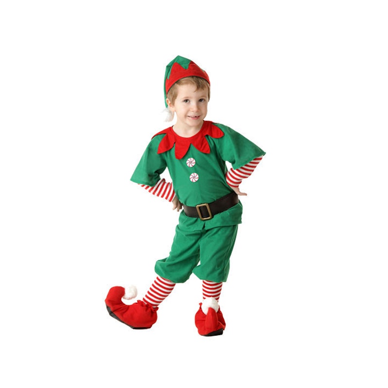 Bộ Đồ Hóa Trang Ông Già Noel Màu Xanh Lá Cây Dành Cho Bé Trai Và Bé Gái Dịp Giáng Sinh Năm Mới