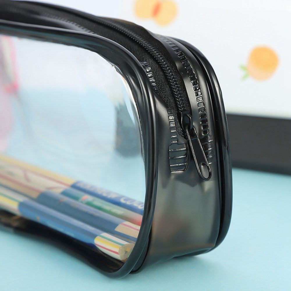 Túi đựng bút bằng pvc có khóa kéo nhiều màu sắc dễ thương cho học sinh