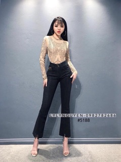 quần jean gân ống vẩy siêu hít