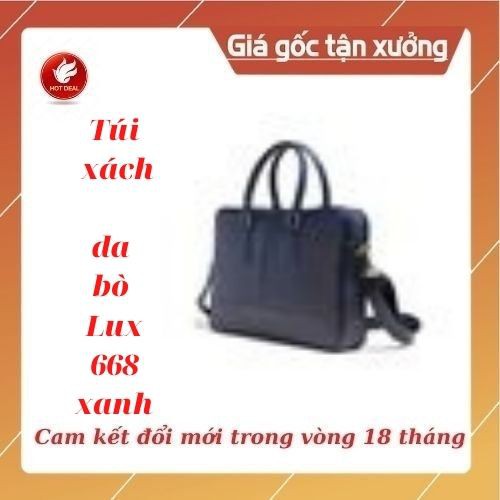 [Hàng cao cấp bảo hành 18 tháng] Túi xách da bò Lux 668 xanh cao cấp