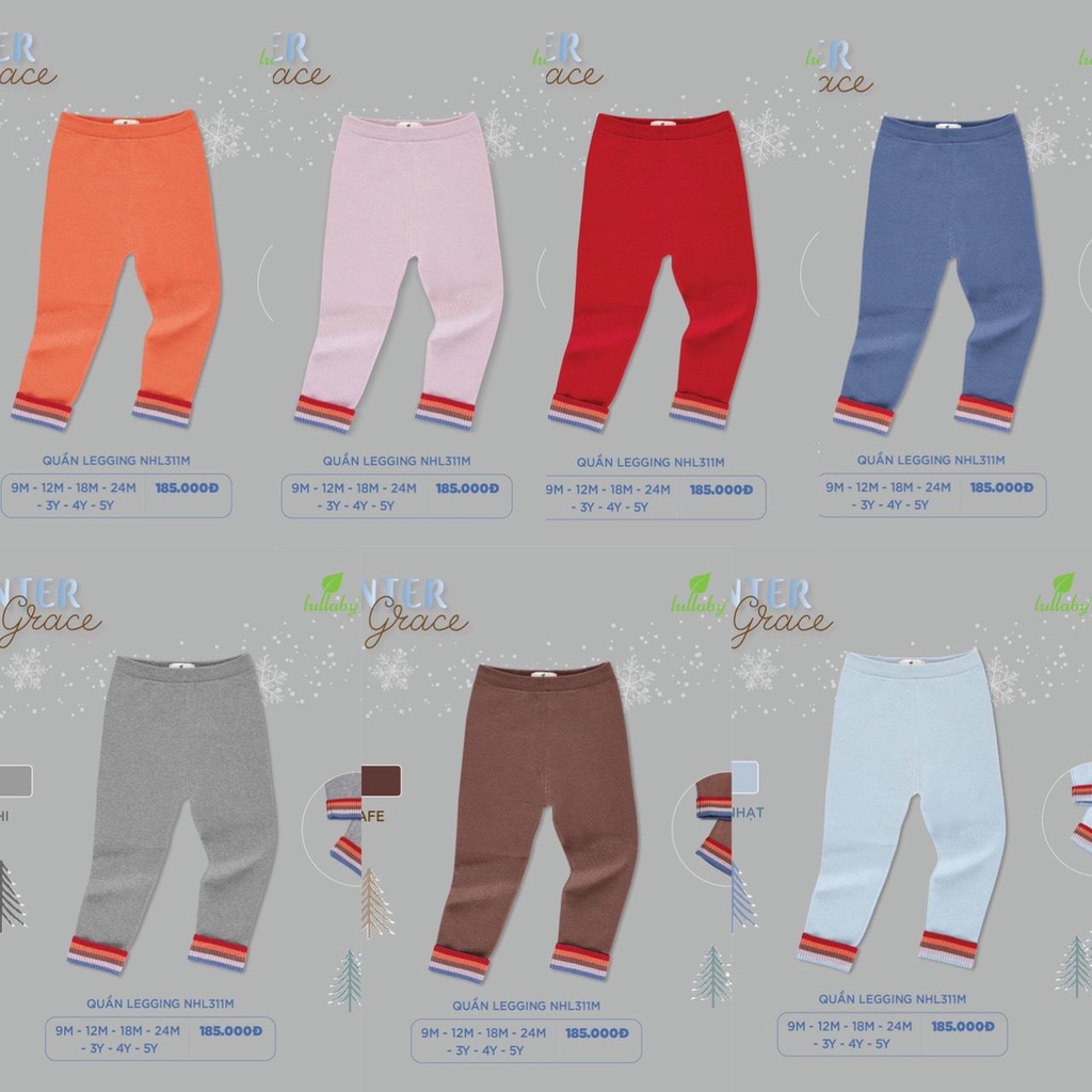 LULLABY - Quần legging bé trai, bé gái - NHL311M 2022