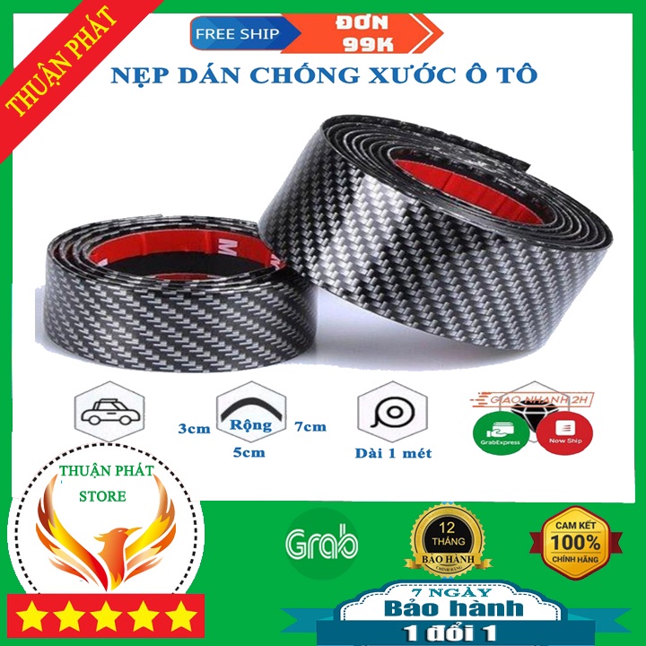 Nẹp cacbon dán chống xước,trang trí bước chân,tạo điểm nhấn cho xe ô tô xe hơi hàng cao cấp