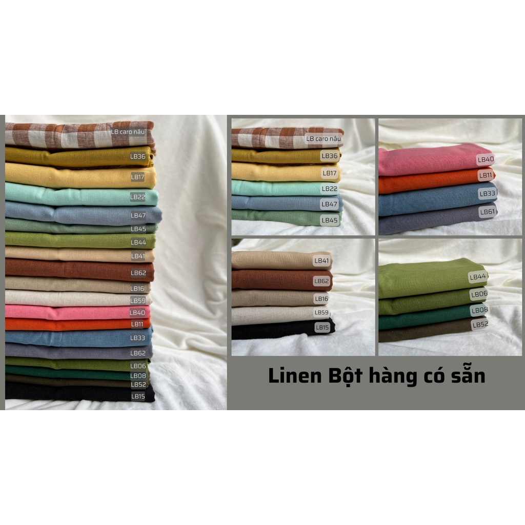 VẢI LINEN BỘT NHIỀU MÀU SẮC