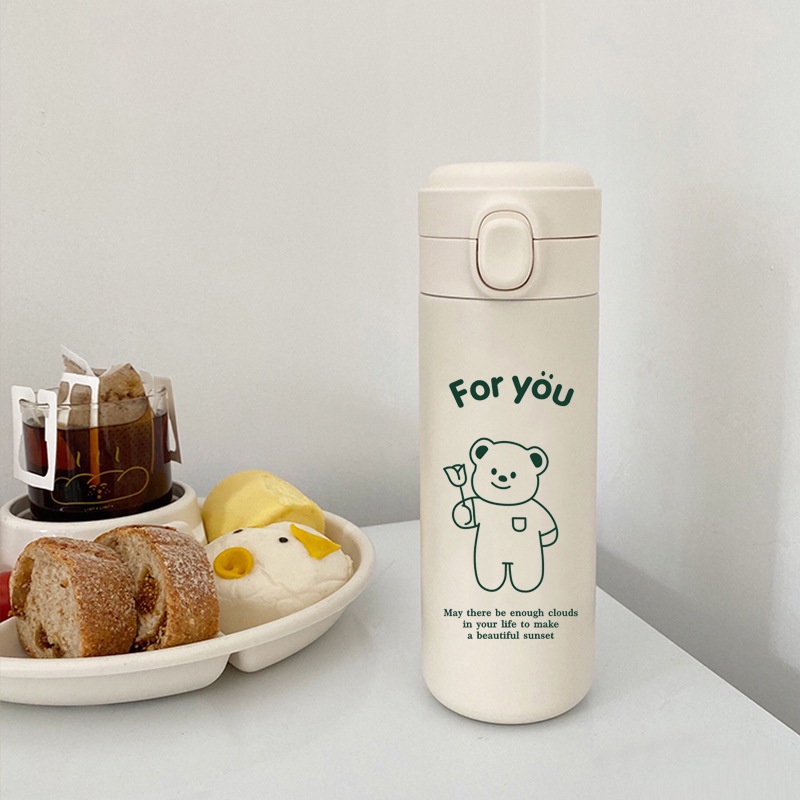 Bình Giữ Nhiệt Bình Đựng Nước Hình Gấu Cute 450ml VTL SHOP