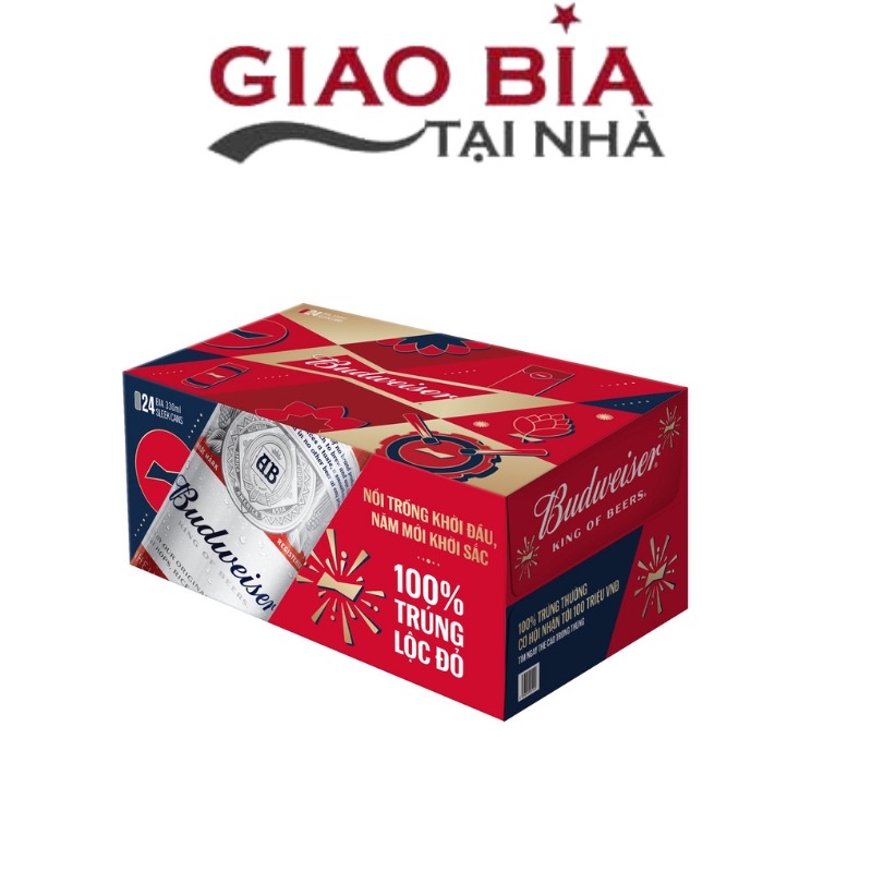 Bia Budweiser Mỹ 330ml Thùng 24 Lon | Chính Hãng