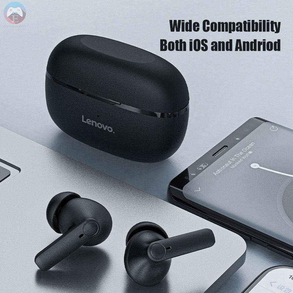 Ê Lenovo HT05 TWS BT5.0 Wireless Earphones In-Ear Earbuds with Smart Touch Control/IPX5 Waterproof/Noise Reduction/Binaural HD Call/3.7g Lightweight Headset Compatible with Andriod iOS BT Phones