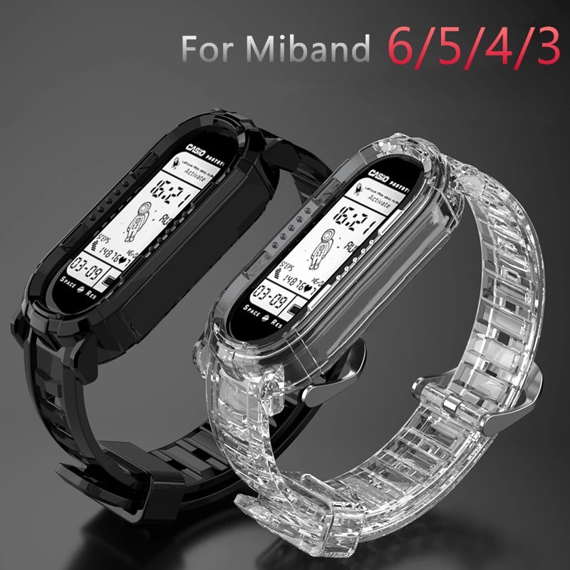 Dây đeo thay thế chất liệu silicon màu trơn cho Xiaomi Mi Band 6 5 4 3 Nfc Band 6 5