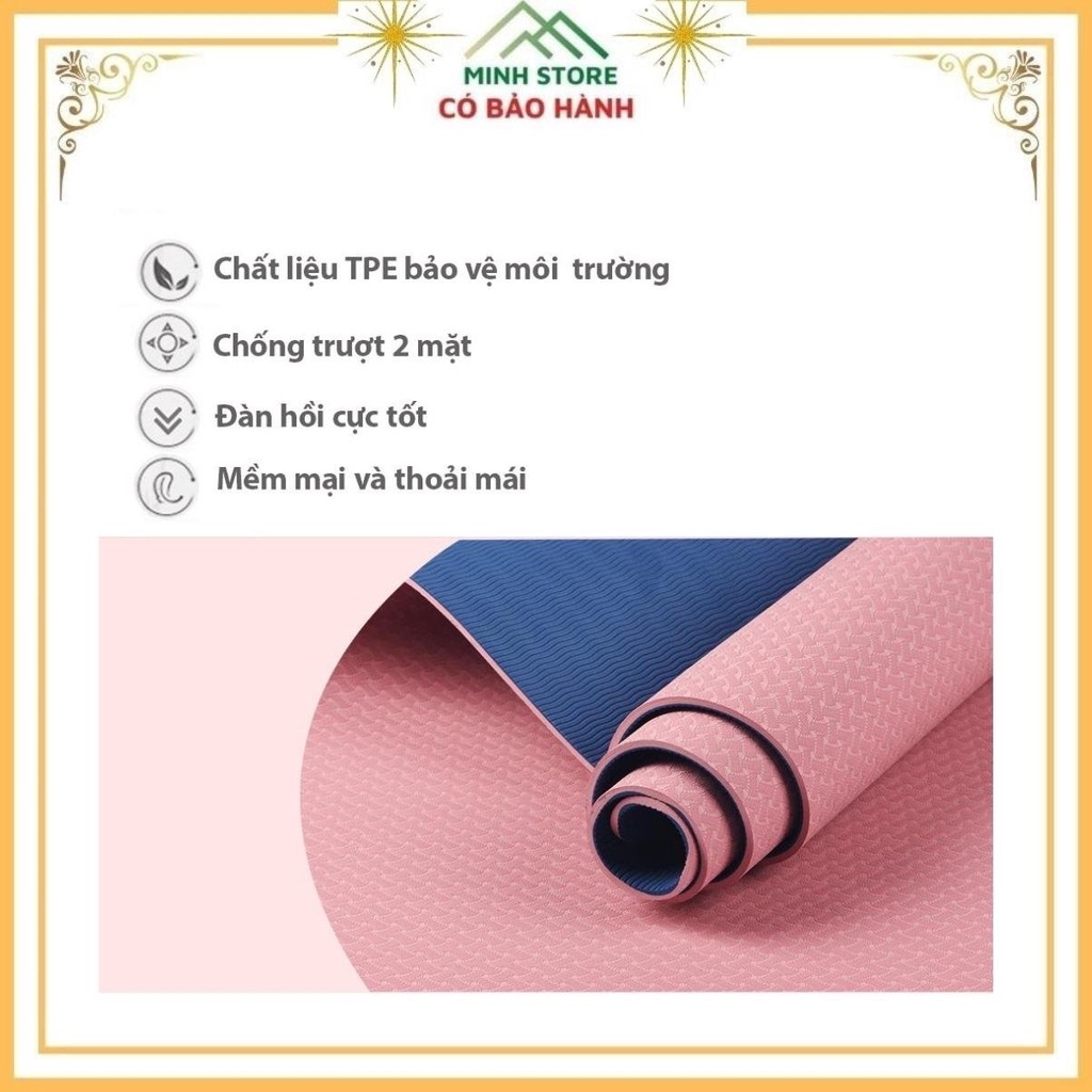 Thảm Tập Yoga [ TẶNG TÚI ] 6mm 8mm Định Tuyến - 6mm 8mm thường 2 Lớp TPE Cao Cấp Chống Trượt